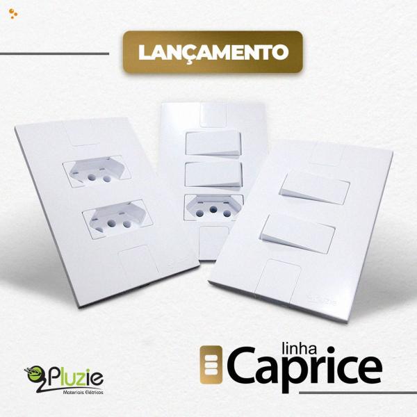 Imagem de Kit 5 Tomadas Tripla 20A Monobloco Caprice Pluzie 4x2 branca 250V