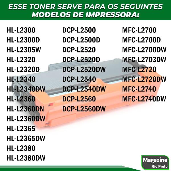 Kit 5 Toner Compatível TN1060 1060 DCP1602 DCP1512 DCP1617NW HL1112 HL1202 HL1212W - Premium Imagem de Kit 5 Toner Compatível TN1060 1060 DCP1602 DCP1512 DCP1617NW HL1112 HL1202 HL1212W