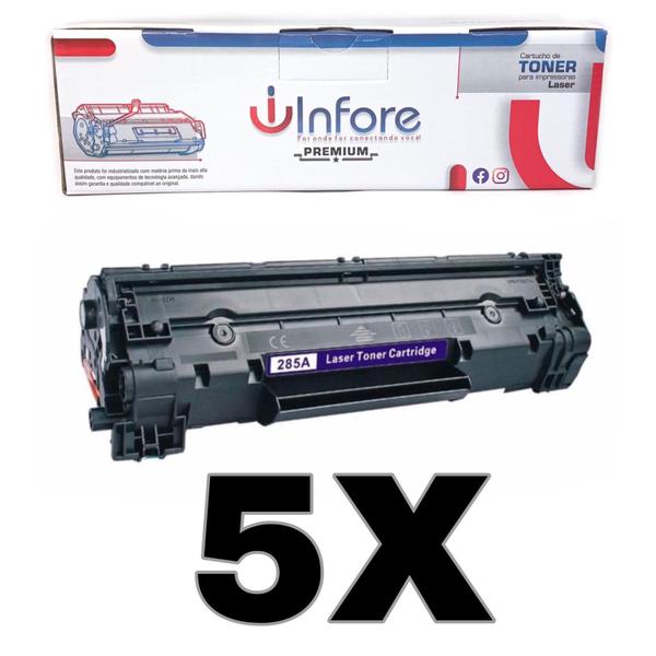 Imagem de Kit 5 Toner Universal Compatível Ce285a cb435a cb436a P1102w M1132 M121 M1212  M1210 85a 35a 36a P1005 P1006 M1120 M1130