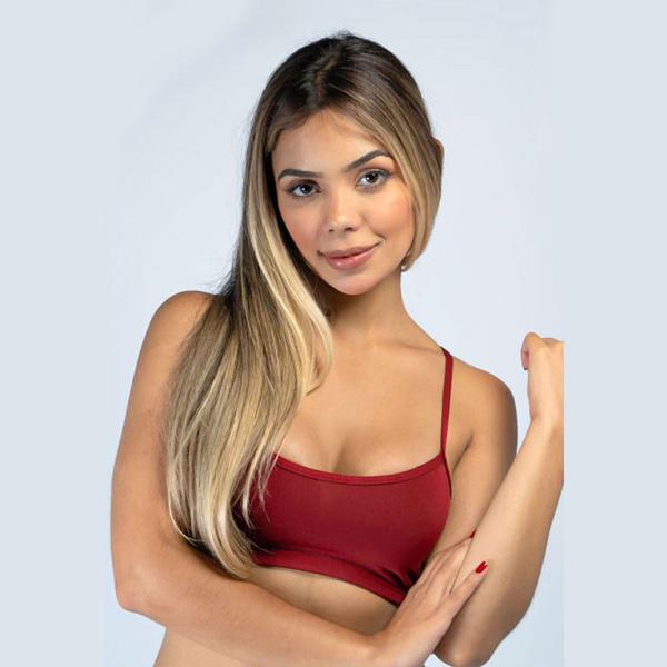 Imagem de Kit 5 Top Fitness Dyeu Modas Nadador Feminino Suplex Alça Fina Academia Treino