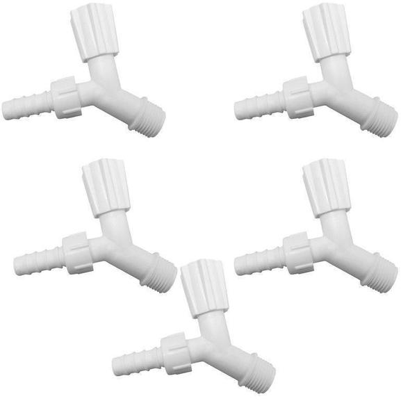 Kit 5 Torneiras Para Tanque E Jardim Bico 3/4 Branca - Taivi Imagem de Kit 5 Torneiras Para Tanque E Jardim Bico 3/4 Branca