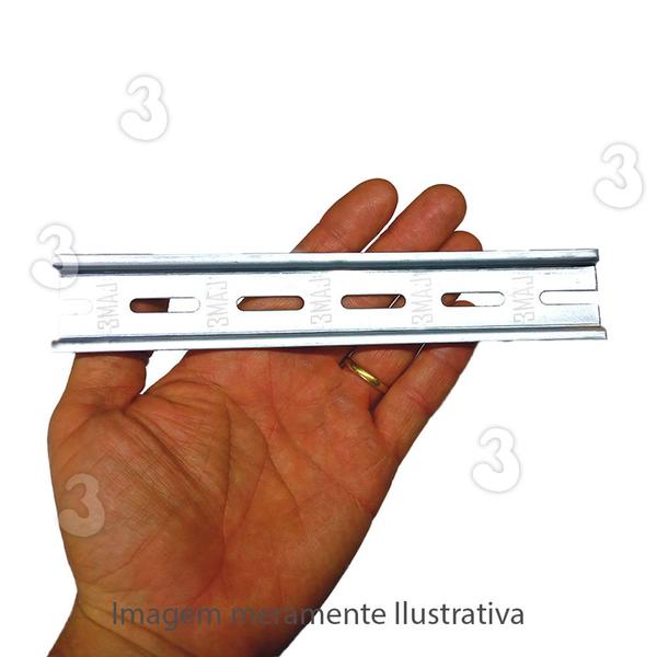 Imagem de Kit 5 Trilho Din Perfurado Galvanizado para Quadro Elétrico Disjuntor 20cm