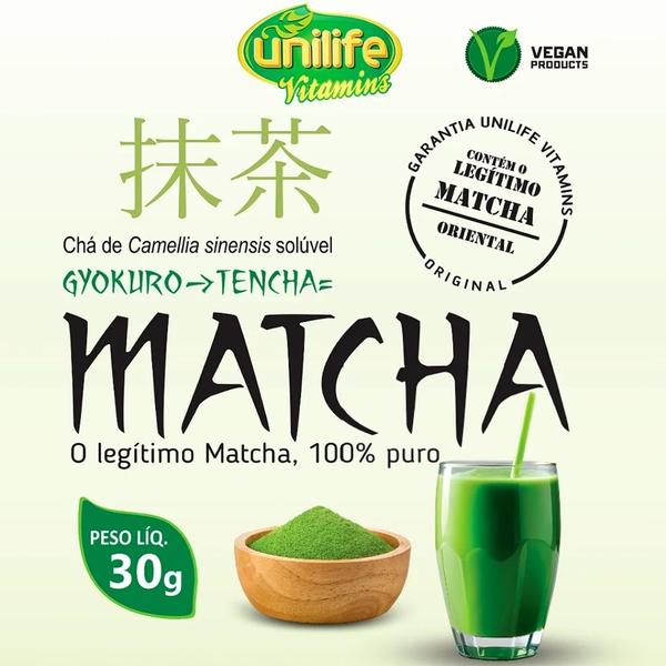 Imagem de Kit 5 Un Matcha Premium Legitimo 30g 100% Puro - Chá Natural Em Pó Vegano Unilife