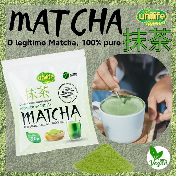 Imagem de Kit 5 Un Matcha Premium Legitimo 30g 100% Puro - Chá Natural Em Pó Vegano Unilife