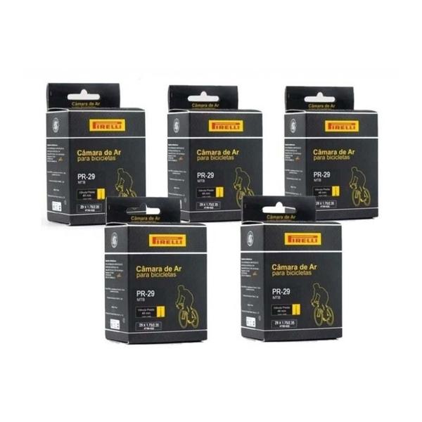 Kit 5 Unidades Câmaras Pirelli 29x2.25 48mm Imagem de Kit 5 Unidades Câmaras Pirelli 29x2.25 48mm