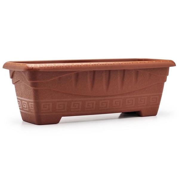 Imagem de Kit 5 Unidades Jardineiras Retangular 7L Horta Grande Terracota De Plástico Resistente