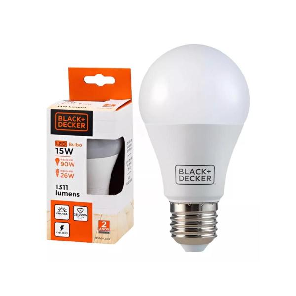 Imagem de Kit 5 unidades - lâmpada led black decker 15w branca 100-240v