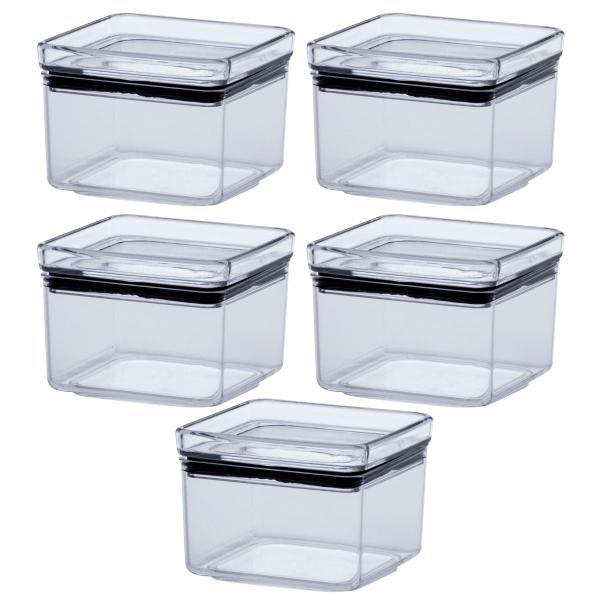 Kit 5 Unidades Pote Hermético Quadra Pequeno 480ml C/ Tampa - Paramount Imagem de Kit 5 Unidades Pote Hermético Quadra Pequeno 480ml C/ Tampa - Paramount