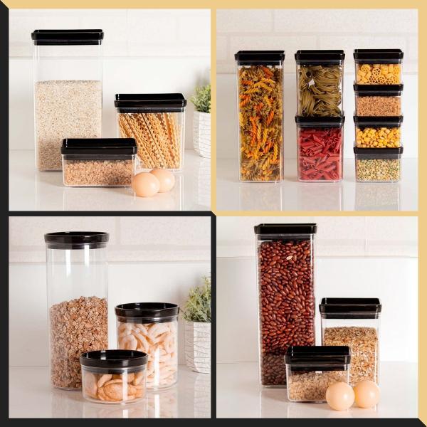 Kit 5 Unidades Pote Hermético Quadra Pequeno 480ml C/ Tampa - Paramount Imagem de Kit 5 Unidades Pote Hermético Quadra Pequeno 480ml C/ Tampa - Paramount