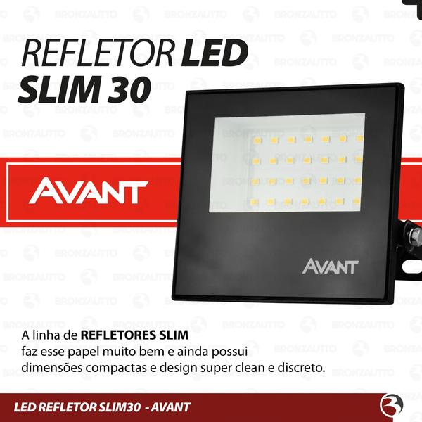 Imagem de Kit 5 Unidades Refletor Led Holofote 30W P/ Jardim Luz Quente 3000K Bivolt - Avant