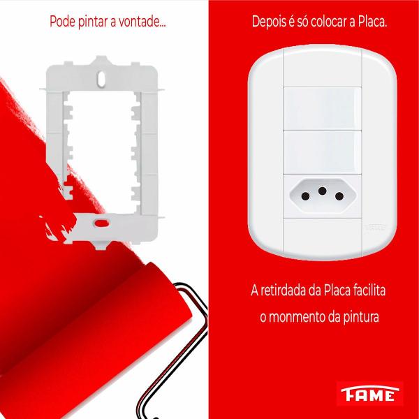 Imagem de Kit 5 unidades Tomadas 10A/20A Interruptores Simples linha evidence  Fame