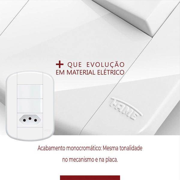 Imagem de Kit 5 unidades Tomadas 10A/20A Interruptores Simples linha evidence  Fame