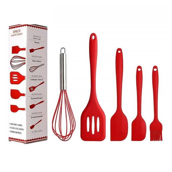 Imagem de Kit 5 Unidades Utensílios De Cozinha Silicone Com Fue