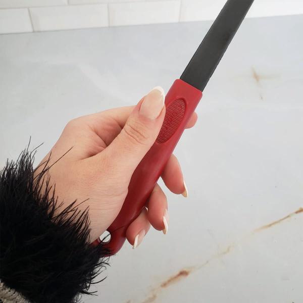 Imagem de Kit 5 Utensílios de Cozinha Vermelho Colher Concha Espátula Pegador Escumadeira Cinquetti