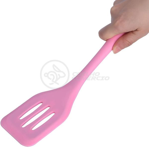 Imagem de Kit 5 Utensílios de Silicone para Cozinha Conjunto Resistente a Altas Temperaturas (Rosa)