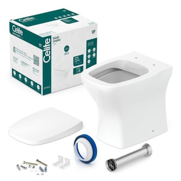 Imagem de Kit 5 Vaso Sanitários Rimless com Assento Pp Softclose Vip Celite