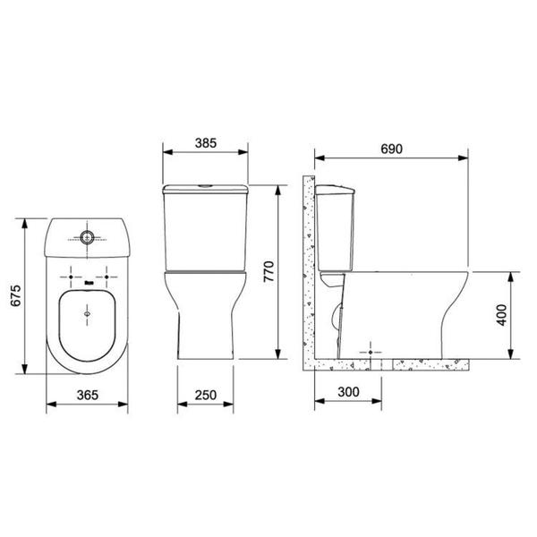 Imagem de Kit 5 Vasos Sanitário com Caixa Acoplada e Assento Soft Close Nexo Roca Stone Fosco