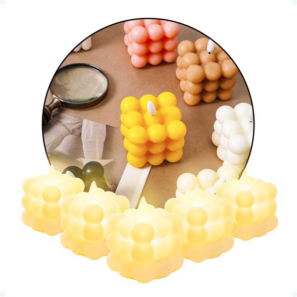 Kit 5 Velas Decorativas Artificial Eletrônica De Led Bubble - Hxt Imagem de Kit 5 Velas Decorativas Artificial Eletrônica De Led Bubble