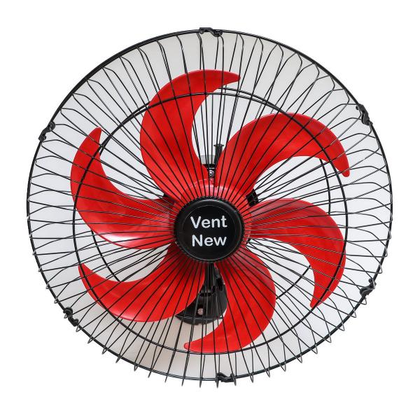 Imagem de Kit 5 Ventiladores Parede Oscilante 50 Cm Preto / Vermelho Bivolt Grade Aço