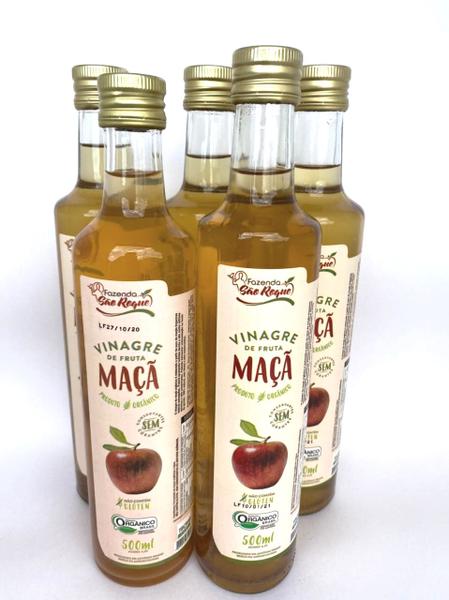 Imagem de Kit 5 Vinagres Orgânico De Maça Fazenda São Roque 500ml