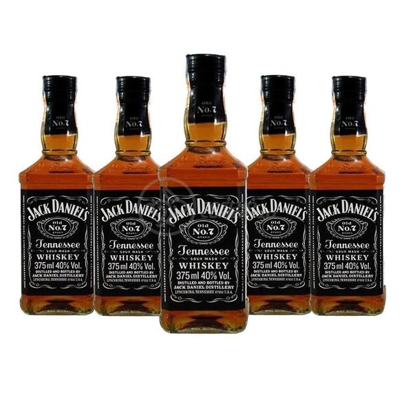 Imagem de Kit 5 Whisky Jack Daniel's Old No.1  375ml Uísque Padrinhos Casamento