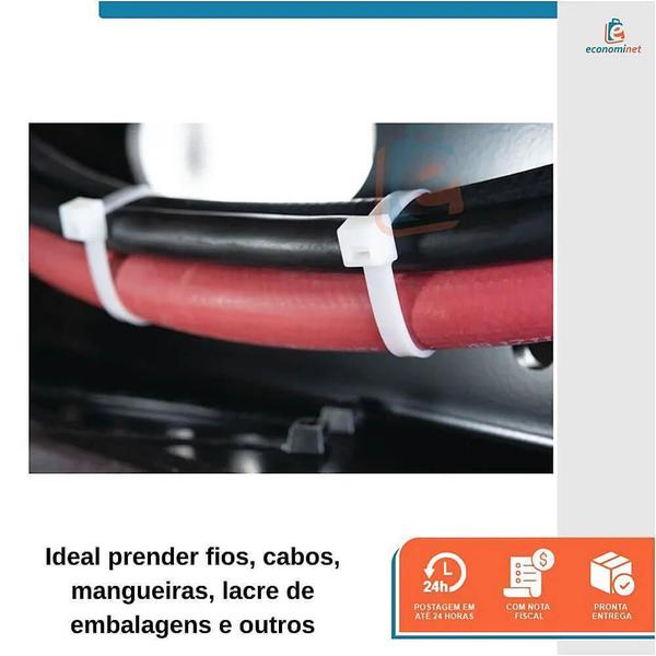 Kit 50 Abraçadeira Nylon Starfer Branco 530Mm X 9,0Mm Imagem de Kit 50 Abraçadeira Nylon Starfer Branco 530Mm X 9,0Mm