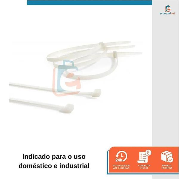 Kit 50 Abraçadeira Nylon Starfer Branco 530Mm X 9,0Mm Imagem de Kit 50 Abraçadeira Nylon Starfer Branco 530Mm X 9,0Mm