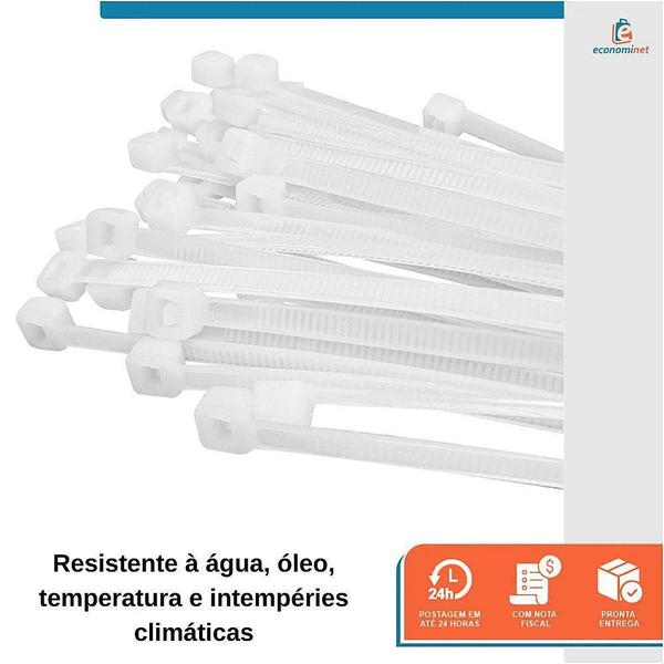 Kit 50 Abraçadeira Nylon Starfer Branco 530Mm X 9,0Mm Imagem de Kit 50 Abraçadeira Nylon Starfer Branco 530Mm X 9,0Mm