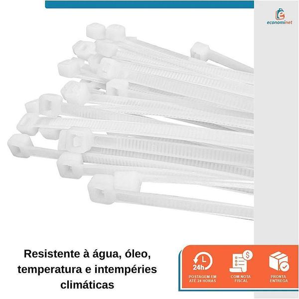 Imagem de Kit 50 Abraçadeira Nylon Starfer Branco 530Mm X 9,0Mm