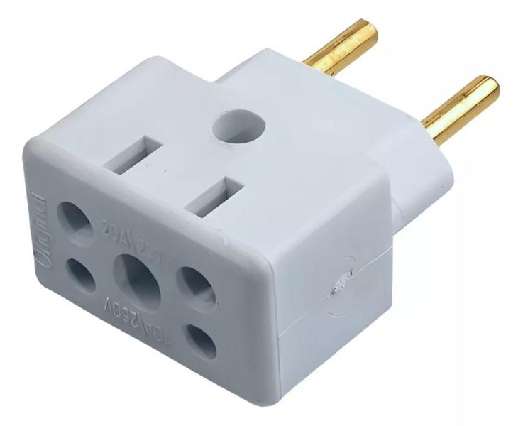 Imagem de Kit 50 Adaptador de Tomada BOB Esponja 10A e 20A