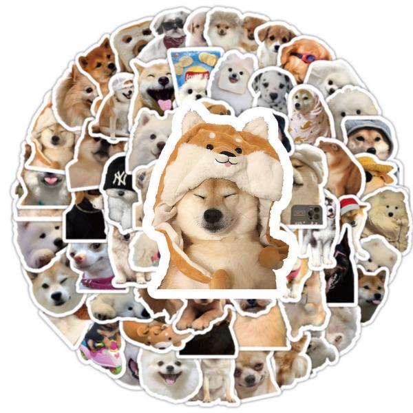 Imagem de Kit 50 Adesivos Sticker Cachorrinho Cachorro Dog Fofinhos Memes Prova D'água