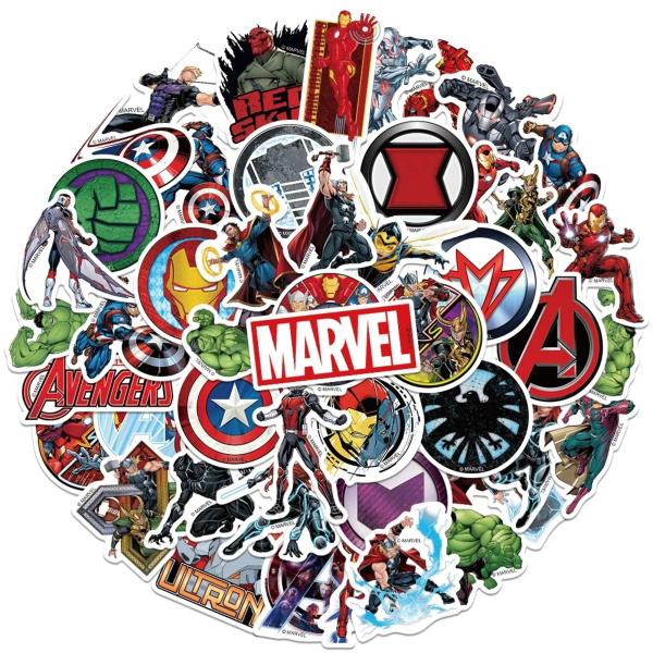 Imagem de Kit 50 Adesivos Sticker Marvel Vingadores Hulk Thor Wolverine Deadpool Thanos Prova D'água