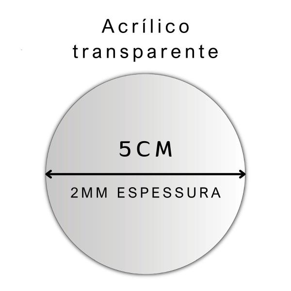 Imagem de Kit 50 Base Redonda Acrílico Transparente 5cm Para Biscuit