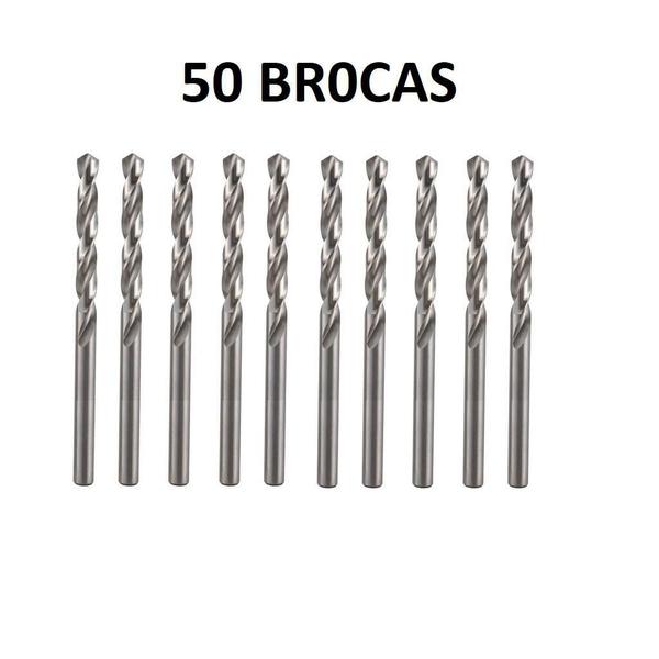 Imagem de Kit 50 Brocas De Aço Rápido Hss 3 Mm Para Metais Fertak 1243