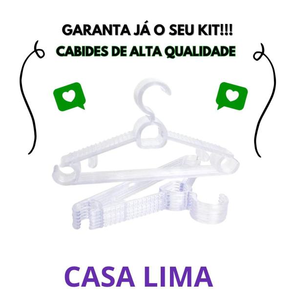 Imagem de KIT 50 Cabide Infantil Titureiro De Luxo Executivo Reforçado Organizar Roupas Closet -ACRILICO