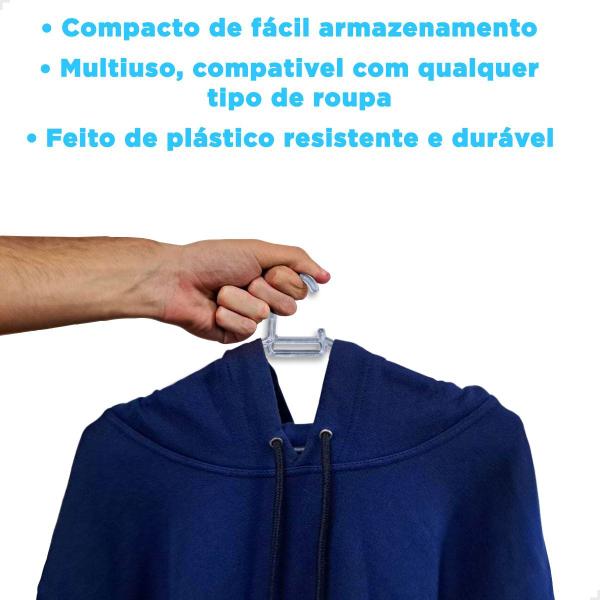 Imagem de Kit 50 Cabides Acrílico Adulto Organizador Resistente 