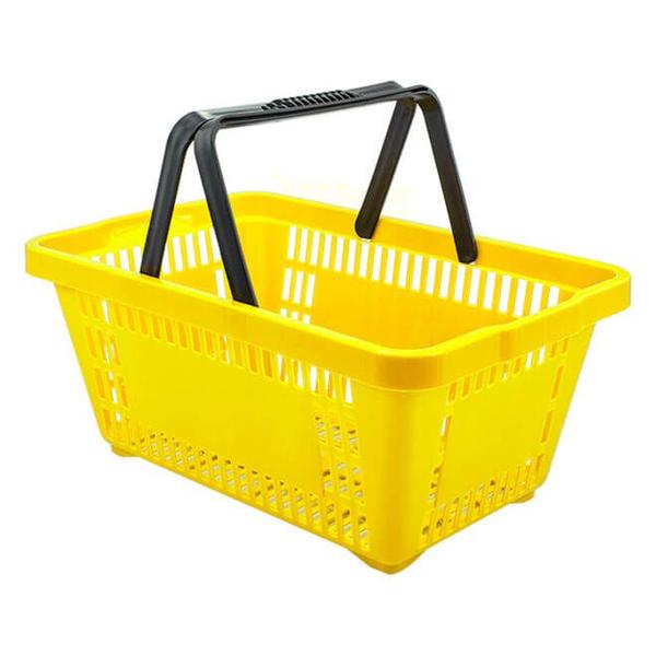 Imagem de Kit 50 cestas de compras plástica 16l amarelo