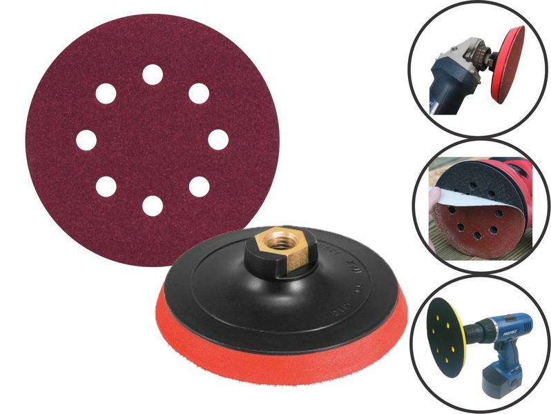 Kit 50 Discos Lixas para Lixadeiras Roto Orbital 125mm + Suporte Furadeira/Esmerilhadeira - FELSEN Imagem de Kit 50 Discos Lixas para Lixadeiras Roto Orbital 125mm + Suporte Furadeira/Esmerilhadeira