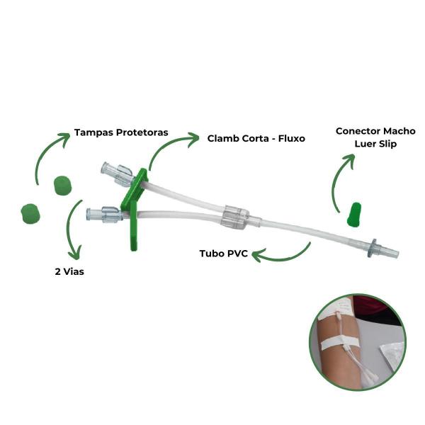 Imagem de Kit 50 Extensor Equipo Adulto 18 Cm 2 Vias 12 Fr - Biomass