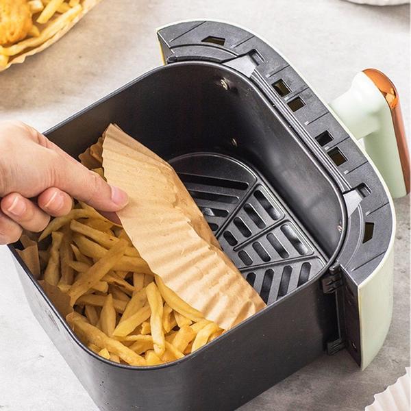 Imagem de Kit 50 Formas de Papel AntiAderente Para AirFryer Forno Microondas Cesto Descartável