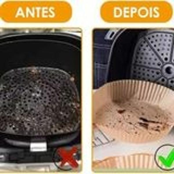 Imagem de Kit 50 Formas Forro Papel Air Fryer Antiaderente Descartável