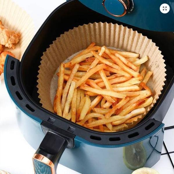 Imagem de Kit 50 Forro Papel Airfryer Descartável Forma Antiaderente