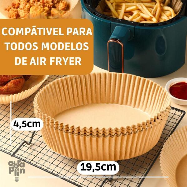 Imagem de Kit 50 Forro Papel Airfryer Descartável Forma Antiaderente