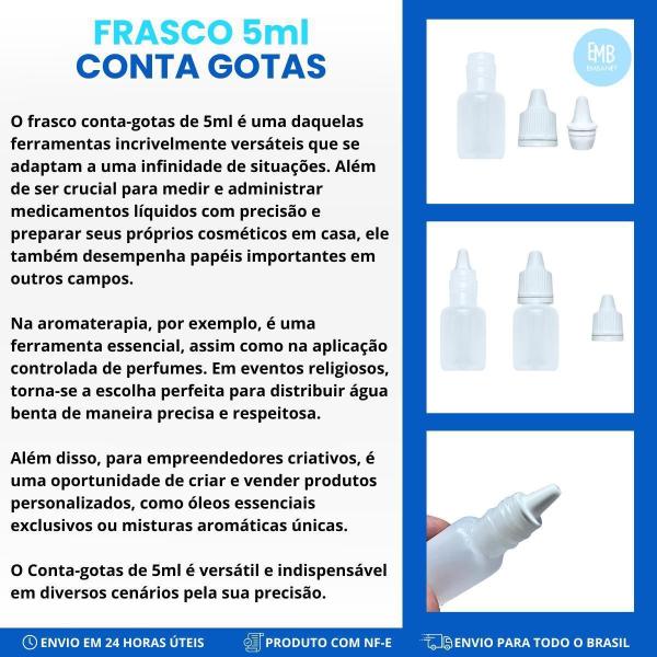 Imagem de Kit 50 Frascos Conta Gotas 5Ml Com Tampa Lacre Para Óleos