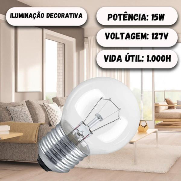 Imagem de Kit 50 Lâmpadas Bulbo Led 15w Varal De Luzes Bivolt Top