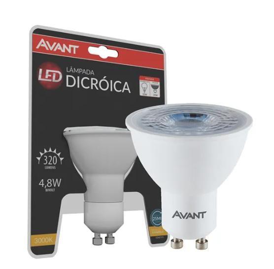 Imagem de Kit 50 Lâmpadas Led Avant Dicróica MR16 4,8W GU10 Bivolt