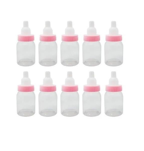 Imagem de Kit 50 Mini Mamadeira Lisa Rosa Para Lembrancinha 50ml