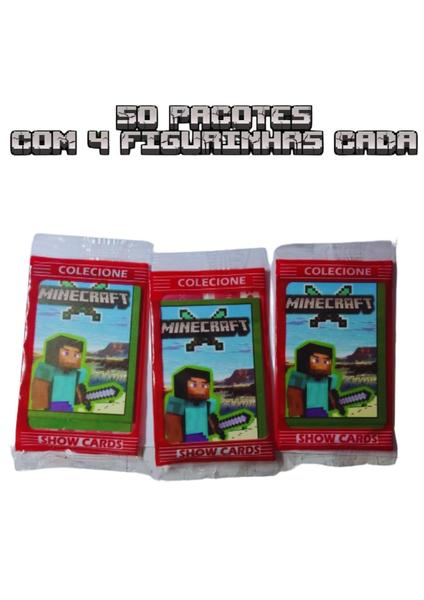 Imagem de Kit 50 Pacotes com 4 Figurinhas Jogo Minecraft Golem Ender Dagon