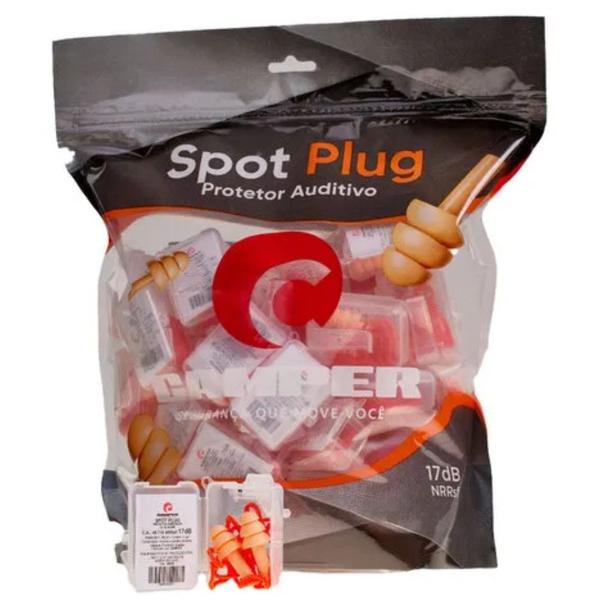 Imagem de Kit 50 Pçs Protetor Auricular Camper Spot Plug Silicone 17Db C/Cordao CA 49710