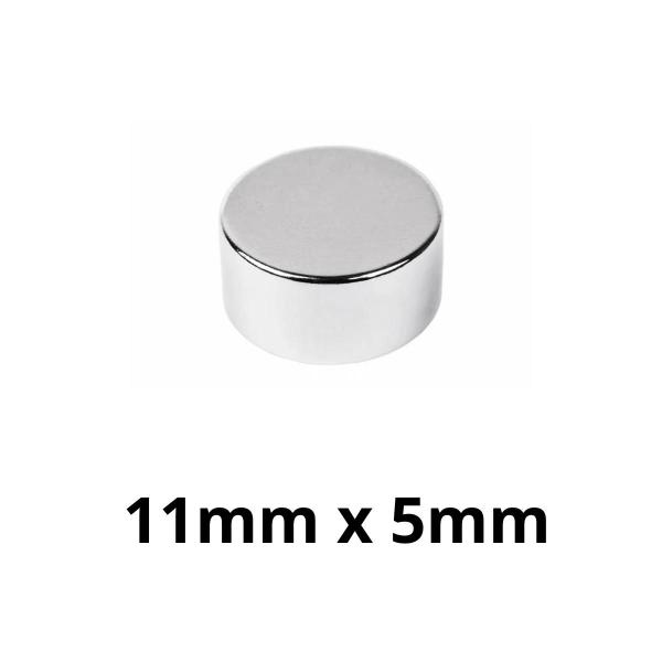 Imagem de Kit 50 Peças Imã Neodímio Disco Magnético N35 11 x 5 mm Super Forte Potente Redondo